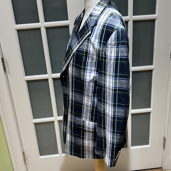 Green and cream made in the USA plaid blazer Tommy Hilfiger 50 - Picture 7 of 10
